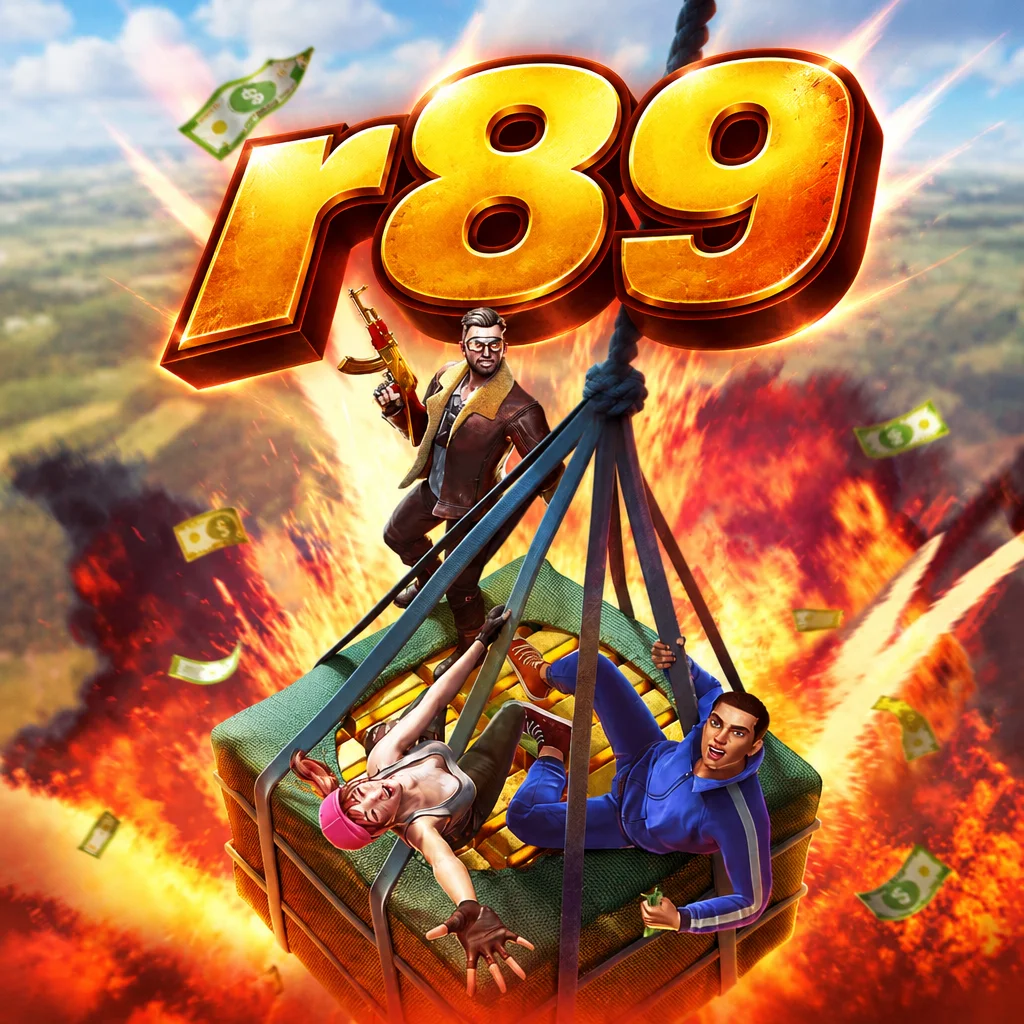 Karakter laga terjun dengan peti kargo dalam Battleground Royale di r89
